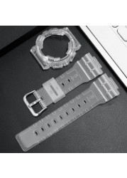 Wristwatch Strap Replacement for Casio Child-G BA-110 111 112 120 130 Rapo Transparent Watch Case Women Silicone Sport Watchband