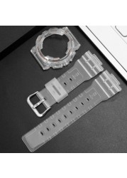 Wristwatch Strap Replacement for Casio Child-G BA-110 111 112 120 130 Rapo Transparent Watch Case Women Silicone Sport Watchband