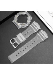 Wristwatch Strap Replacement for Casio Child-G BA-110 111 112 120 130 Rapo Transparent Watch Case Women Silicone Sport Watchband