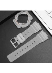 Wristwatch Strap Replacement for Casio Child-G BA-110 111 112 120 130 Rapo Transparent Watch Case Women Silicone Sport Watchband