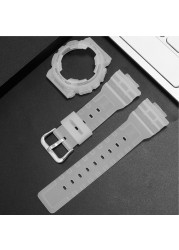 Wristwatch Strap Replacement for Casio Child-G BA-110 111 112 120 130 Rapo Transparent Watch Case Women Silicone Sport Watchband