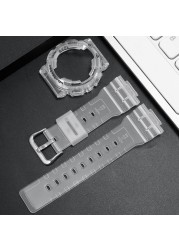 Wristwatch Strap Replacement for Casio Child-G BA-110 111 112 120 130 Rapo Transparent Watch Case Women Silicone Sport Watchband