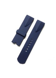 22mm 24mm Black Blue Silicone Rubber Watches For Corum Cup Admiral Wacth Strap Wristband Bracelet Without Buckle