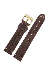 High Quality Ultra-thin Soft Handmade Ostrich Leather Green General Watch Rod Bar 18 20mm 22mm Orange Brown Black Watch Straps Men