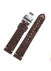 High Quality Ultra-thin Soft Handmade Ostrich Leather Green General Watch Rod Bar 18 20mm 22mm Orange Brown Black Watch Straps Men