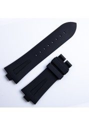 25mm*8mm Top Quality Rubber Silicone Watchband For Vacheron Constantin Offshore Watch Bnad Black Blue Waterproof Sport Strap