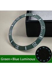 Sub green ceramic bezel insert super C3 green/blue luminous watch case outer ring 38mm*30.6mm suit for 40mm GMT NH35 series watch