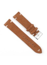 Genuine suede leather antique watch band 18mm 20mm 22mm 24mm high quality royal blue watch strap for men women watches