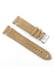 Genuine suede leather antique watch band 18mm 20mm 22mm 24mm high quality royal blue watch strap for men women watches