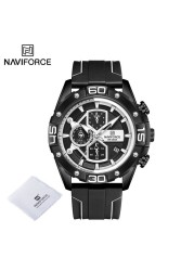 NAVIFORCE Sports Watches Men Luxury Brand Military Silicone Wrist Watch Man Fashion Watch Quartz Chronograph Wristwatch