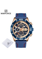 NAVIFORCE Sports Watches Men Luxury Brand Military Silicone Wrist Watch Man Fashion Watch Quartz Chronograph Wristwatch