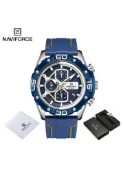 NAVIFORCE Sports Watches Men Luxury Brand Military Silicone Wrist Watch Man Fashion Watch Quartz Chronograph Wristwatch