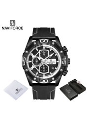 NAVIFORCE Sports Watches Men Luxury Brand Military Silicone Wrist Watch Man Fashion Watch Quartz Chronograph Wristwatch