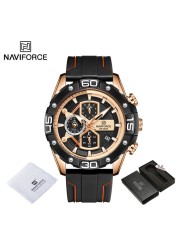 NAVIFORCE Sports Watches Men Luxury Brand Military Silicone Wrist Watch Man Fashion Watch Quartz Chronograph Wristwatch
