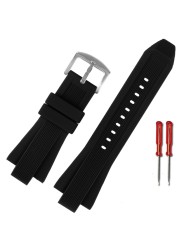 Rubber Watch Strap for MK MK8184 MK8152 MK9020 MK8730 MK8761 8295 8296 Convex Silicone Watch Band Men's Watch Band 29*13mm Black Blue