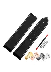 Rubber watch strap 20mm 22mm silicone watchband suitable for omega watch band folding clasp curved end wrist strap