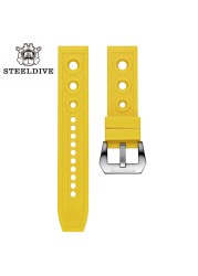 STEELDIVE Automatic Watch Strap 20mm Mechanical Watch Bands 22mm Steel Diving Watch Rubber Strap 20/22mm Fashion Watches Bracelets