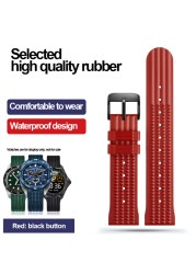 For Seiko IWC Watch Silicone Watches Sharkey MM300 SBDX001 6105 Waterproof Bracelet Soft Rubber Waffle Strap 20mm 22mm