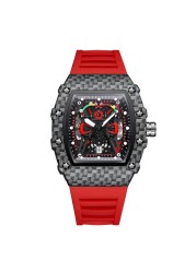 Luxury Military Watch Men Silicone Calendar Sports Watches Men Unique Design Watch Tonneau