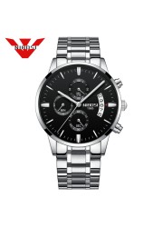 2309 NIBOSI Luxury Brand Mens Watches Business Dress Quartz Wristwatch Waterproof Chronograph Watch for Men Relogio Feminino