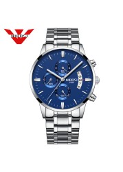 2309 NIBOSI Luxury Brand Mens Watches Business Dress Quartz Wristwatch Waterproof Chronograph Watch for Men Relogio Feminino