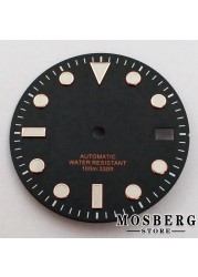 29mm sterile black green blue watch dial with date window for NH35 NH35A automatic movement accessories parts