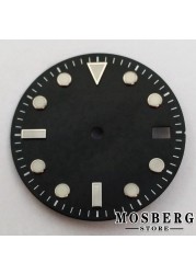 29mm sterile black green blue watch dial with date window for NH35 NH35A automatic movement accessories parts