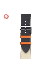 ShengOne Leather Bracelet Fashion Exquisite Bracelet for Apple Watch 7 6 SE 5 4 45 44 42mm Two Tone Replacement Strap 3 2 41 40 38