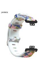 Printed Silicone Strap for Huawei Smart Watch, Soft Water Resistant Sport Watch Band Accessories