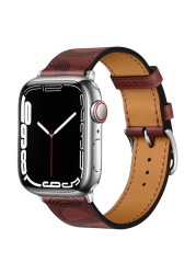 Leather Strap for Apple Watch Band 7 45mm 41mm Smart Watch Bracelet Wristband for iWatch 6 5 4 3 SE 44mm 42mm 40mm 38mm Korea