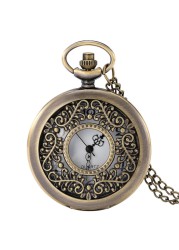 Fashion Vintage Hollow Men Quartz Pocket Watch Unique Style Personality Commemorative Watches Collection Gifts For Husband