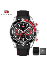 Men's Watches Top Brand Luxury Quartz Waterproof Fashion Multifunction Sports Wristwatches Relogio Masculino Black Silicone Strap