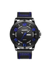 2021 Fashion Men Quartz Wrist Watches Male Clock PU Leather Creative Watches Relogio Masculino Unique Wristwatches