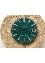 S-watch dial with s logo and GS logo snow mist surface fit nh35 movement and 4r36 skx007/skx009 blue lume