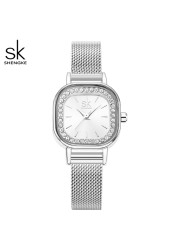 Business men watches birthday gift ladies wristwatch quartz crystals minimalist style rhinestone square dial dress accessories