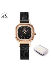 Business men watches birthday gift ladies wristwatch quartz crystals minimalist style rhinestone square dial dress accessories