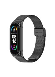 Strap for Xiaomi Mi Band 6 5 NFC Universal Metal Wrist Bracelet for Mi Band 4 Strap Stainless Steel Wristbands for Mi Band 3 Correa