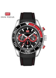 Fashion Men's Watches Multifunction Water Resistant Sport Wristwatches Luxury Quartz Luxury Brand Black Silicone Strap