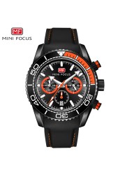 Fashion Men's Watches Multifunction Water Resistant Sport Wristwatches Luxury Quartz Luxury Brand Black Silicone Strap