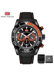 Fashion Men's Watches Multifunction Water Resistant Sport Wristwatches Luxury Quartz Luxury Brand Black Silicone Strap