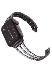 Metal Diamond Bracelet For iWatch7 SE 6 5 Band Stainless Steel Watchband For Apple Watch Band 38mm 42mm 40mm 44mm Shining Strap