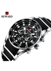 BONUS - Men's Watch, Chronograph, Silicone, Steel, Quartz, Water Resistant, Male