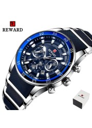 BONUS - Men's Watch, Chronograph, Silicone, Steel, Quartz, Water Resistant, Male