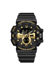 SANDA Top Brand Sports Watches Men Waterproof Military Quartz Watch for Man Wristwatch Chrono Digital Watch Alarm Clock