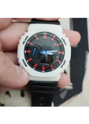 High Quality 2100 LED Dual Display Men Women Sports Wrist Watch Electronic Digital Multifunction Waterproof Couples Watch 01