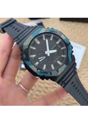 High Quality 2100 LED Dual Display Men Women Sports Wrist Watch Electronic Digital Multifunction Waterproof Couples Watch 01