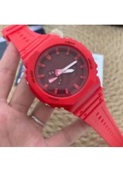 High Quality 2100 LED Dual Display Men Women Sports Wrist Watch Electronic Digital Multifunction Waterproof Couples Watch 01