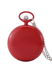 Noble red lady quartz pocket watch with smooth double sides thin series temperament leisure woman watches birthday gift for wife