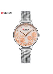 CURREN Women's Watches Top Brand Luxury Stainless Steel Watch Strap for Women Rose Clock Stylish Quartz Ladies Watch