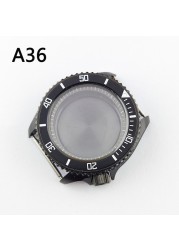 41.5mm NH35 NH36 case, watch accessories, stainless steel plated sapphire glass suitable for NH35 NH36 movement